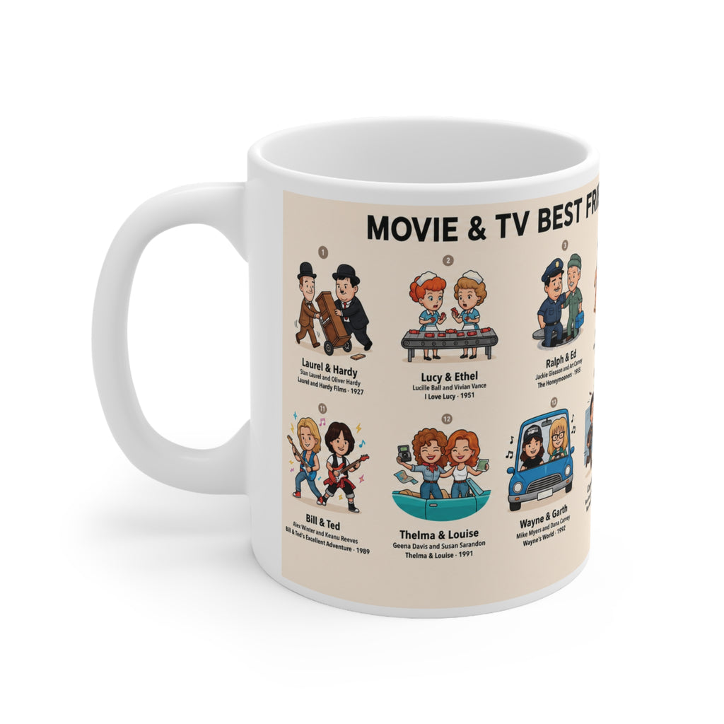 Best Friend Duos Coffee Mug — Vintage Club Championship Medal Design (11oz & 15oz)