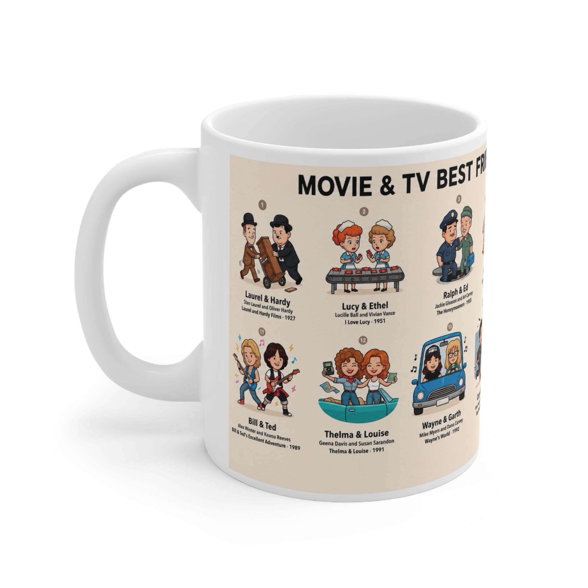 Best Friend Duos Coffee Mug — Vintage Club Championship Medal Design (11oz & 15oz)