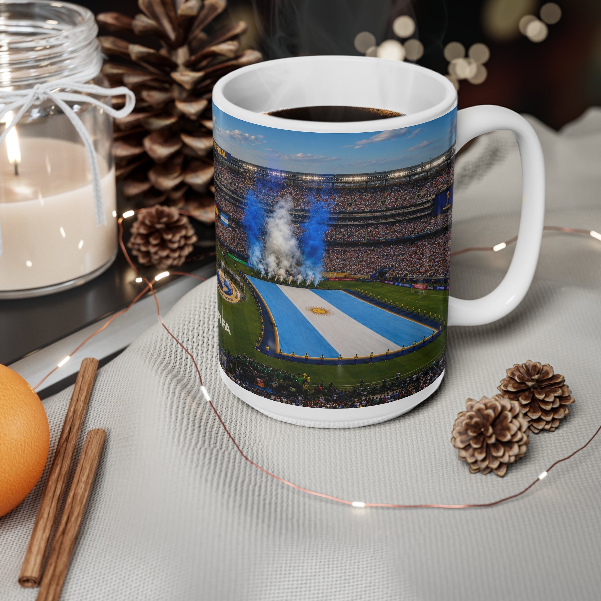 FIFA World Cup Final 2026 Stadium Photo Mug — National Flags & Opening Ceremony 11oz/15oz