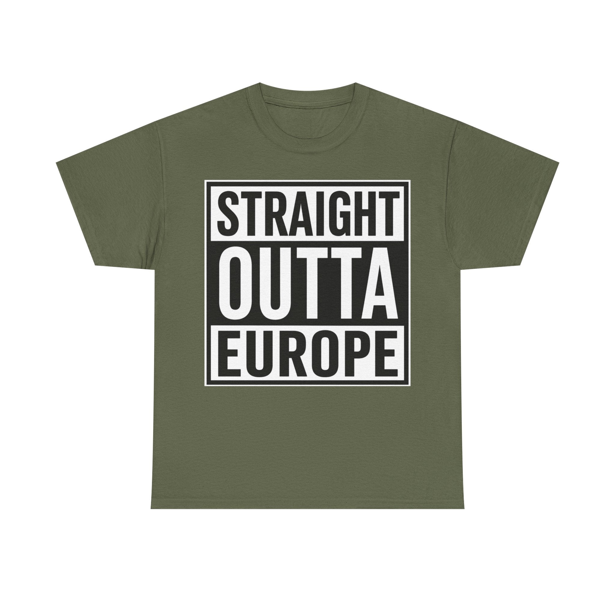 Straight Outta Europe T-Shirt — Bold Black Box Graphic Tee