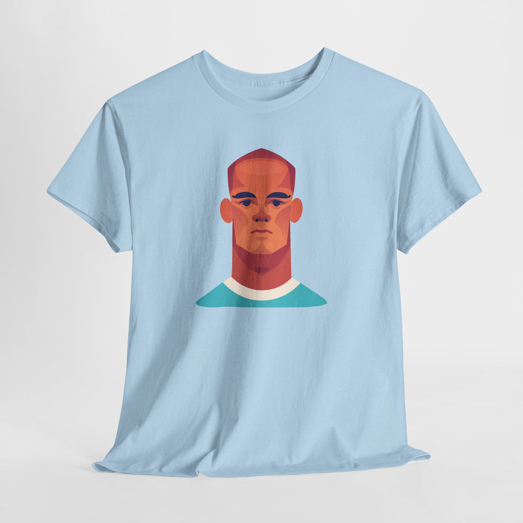 Vinny Kompany Manchester City Legend Minimalist Portrait Tee — Bold Stylized Face Graphic T-Shirt