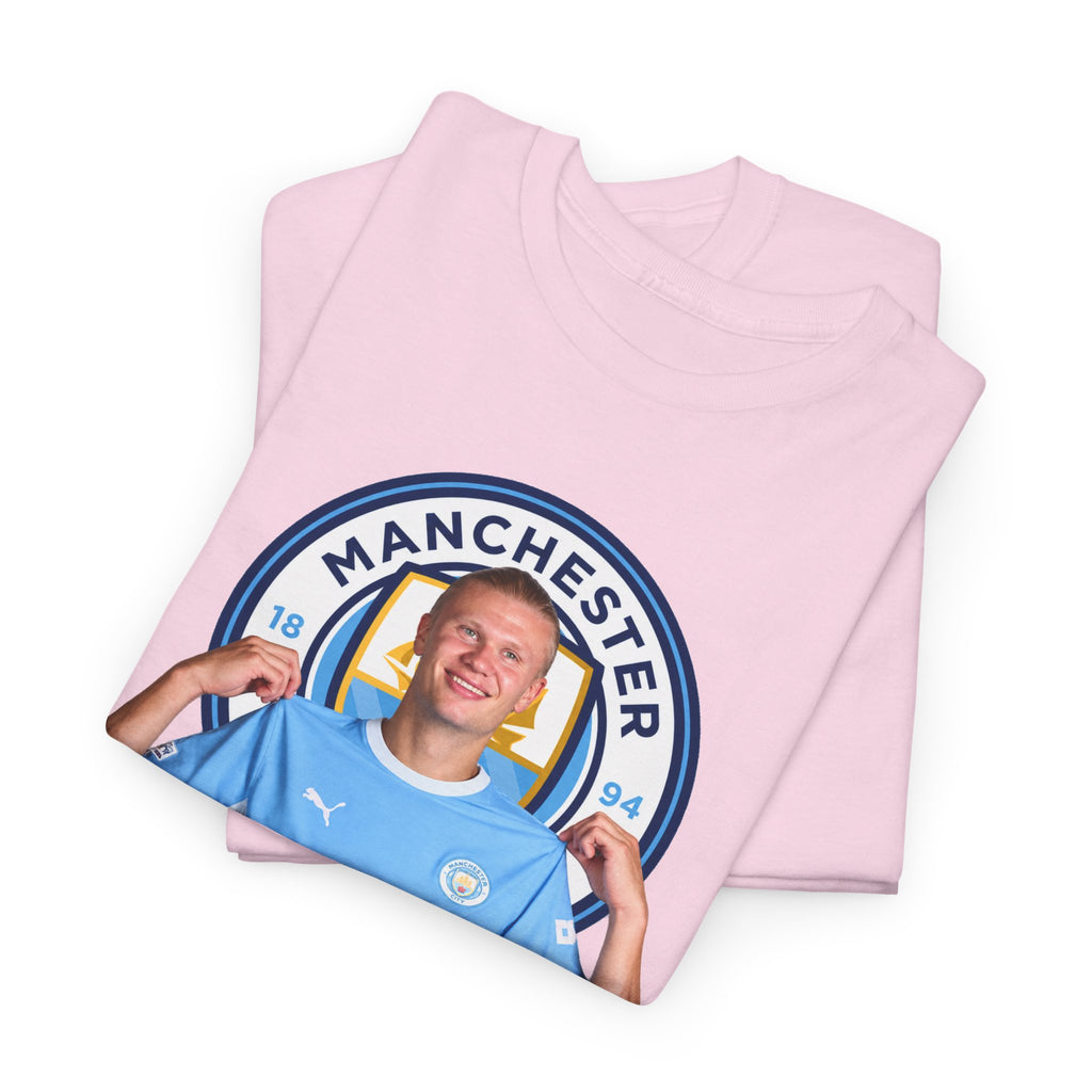 Manchester City Erling Haaland Inspired Cotton T-Shirt Tee — Player Celebratory Graphic T-Shirt