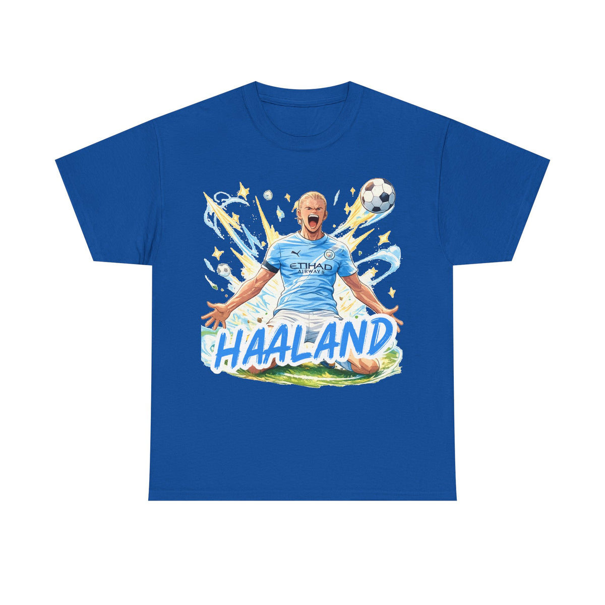 Erling Haaland Anime Fan Tee — Celebratory Football Player Graphic T-Shirt