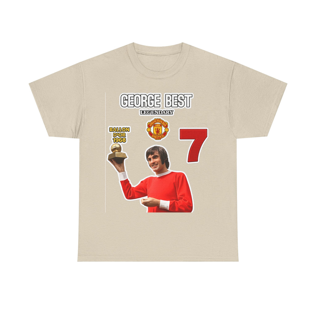 George Best Manchester United #7 Vintage Soccer T-Shirt – Ballon d'Or Tribute