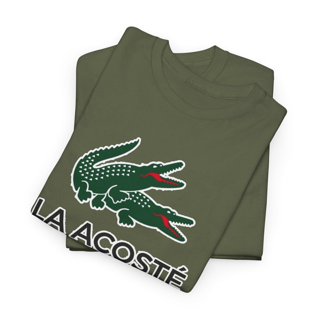 La Acosté Crocodile Logo Graphic Cotton Tee / T-Shirt