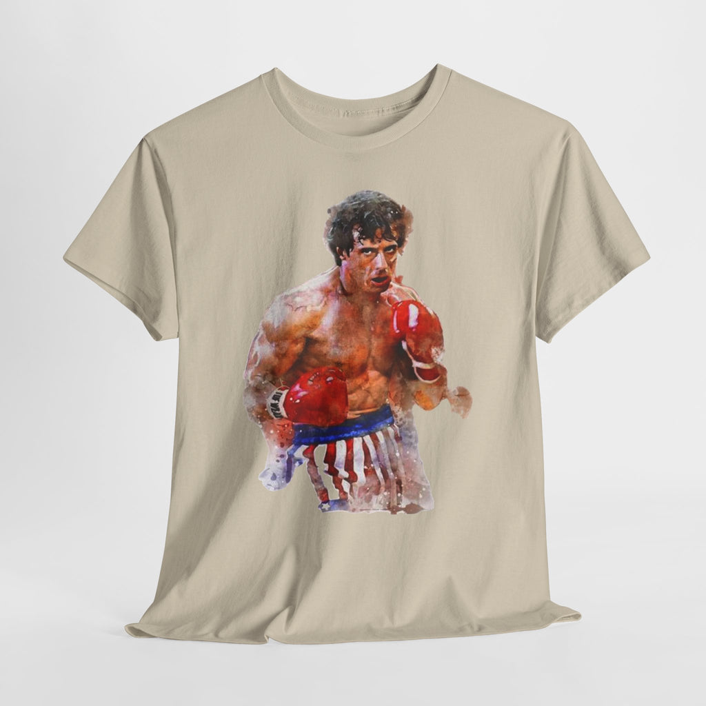 Boxer Rocky Painting T‑Shirt — Vintage American Flag Boxing Tee