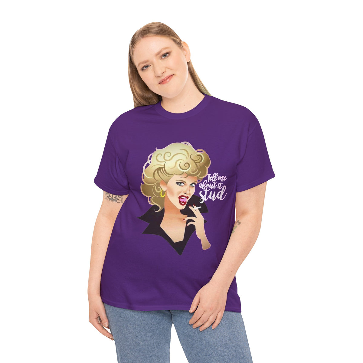 Retro Glam T‑Shirt — 'Tell Me About It, Stud' Vintage Pop Art Tee