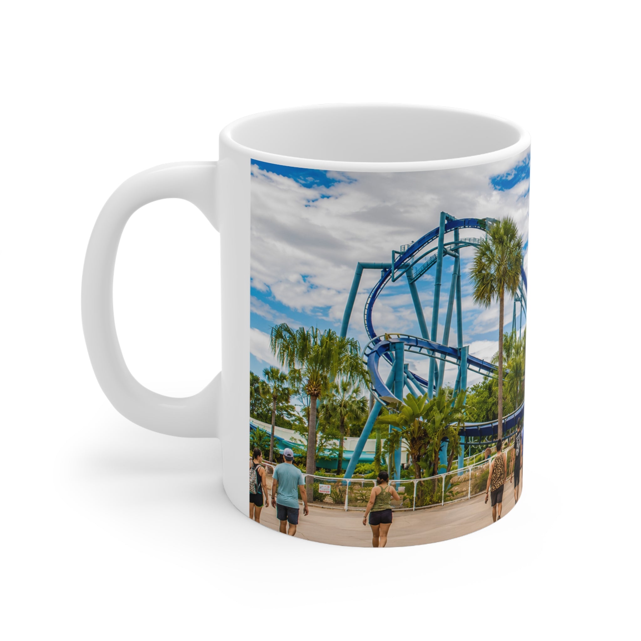 Sea World Theme Park Roller Coaster Photo Mug — Scenic Amusement Park Ceramic Coffee Cup (11oz & 15oz)