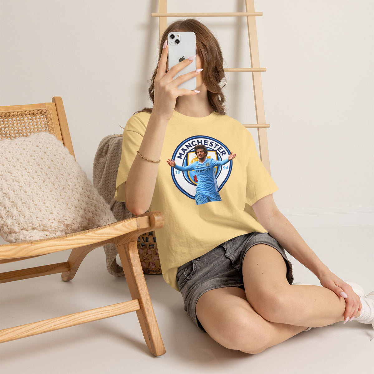 David Silva Manchester Legend Football Tee — Player Celebration Design