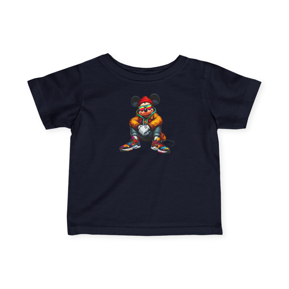 Mickey Mouse Infant Tee — Colorful Cartoon Mouse in Sneakers Baby Shirt
