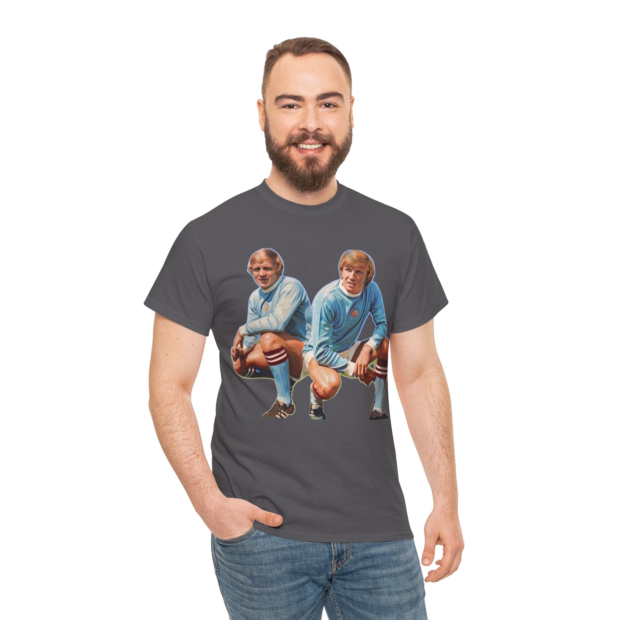 Franny Lee and Colin Bell Manchester City Retro Soccer Players T‑Shirt — Vintage Football Graphic Tee