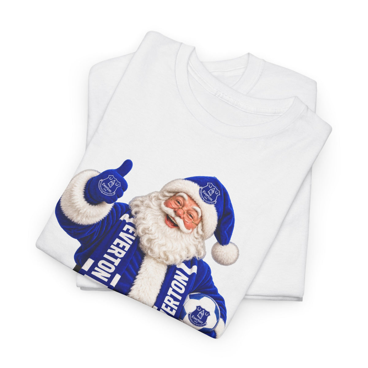 Everton Santa Scarf Christmas Tee - Holiday Vintage Santa T-Shirt
