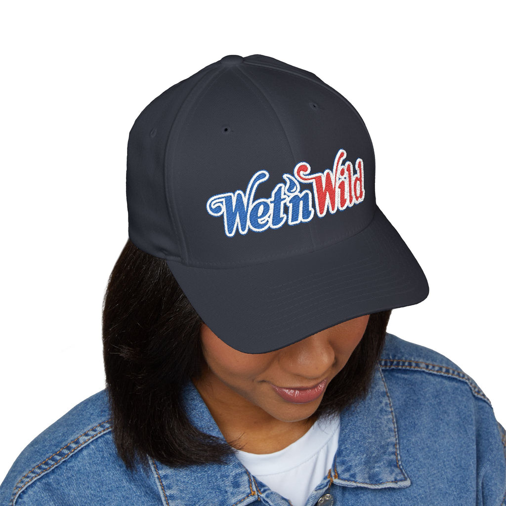 Wet 'n Wild Retro Embroidered Cap — Patriotic Red & Blue Retro Baseball Hat