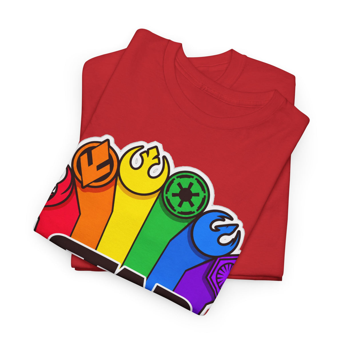 Star Wars Rainbow Emblem Tee — LGBTQ+ Pride Fan Cotton Shirt