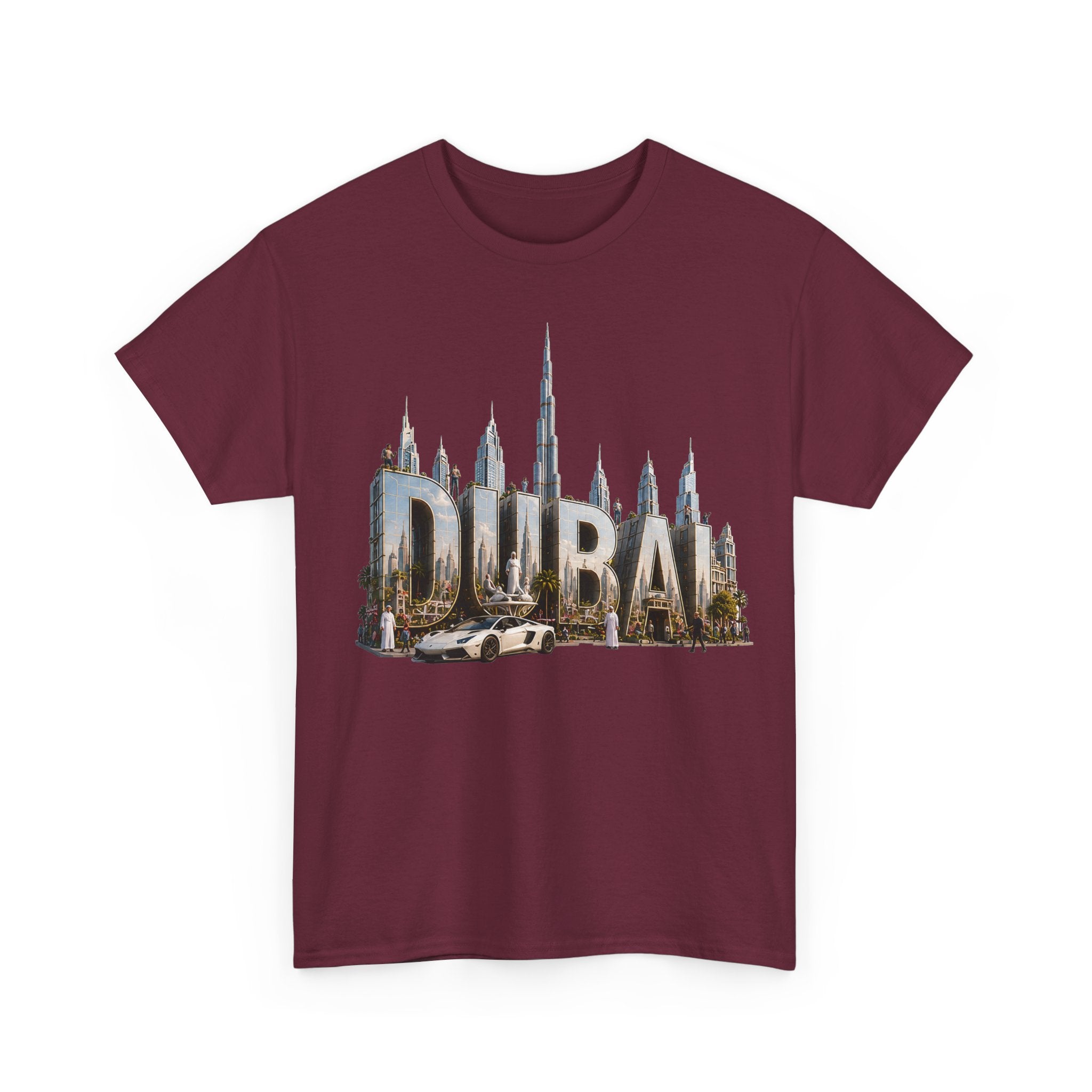 Dubai Skyline T-Shirt — Dubai Cityscape Graphic Tee with Burj Khalifa