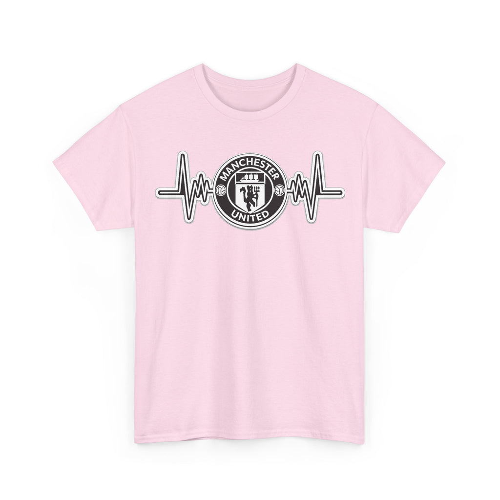 Manchester United Inspired Heartbeat T‑Shirt — Football Fan Pulse Tee