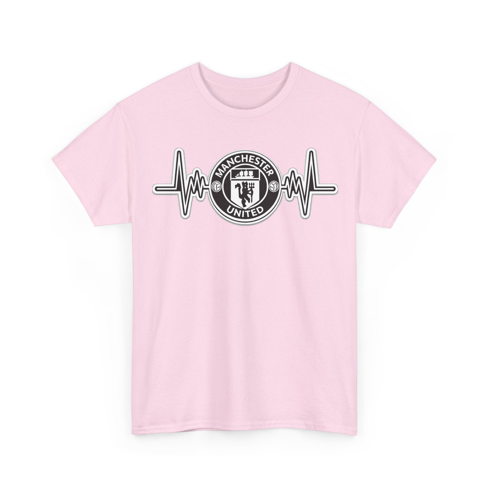 Manchester United Inspired Heartbeat T‑Shirt — Football Fan Pulse Tee