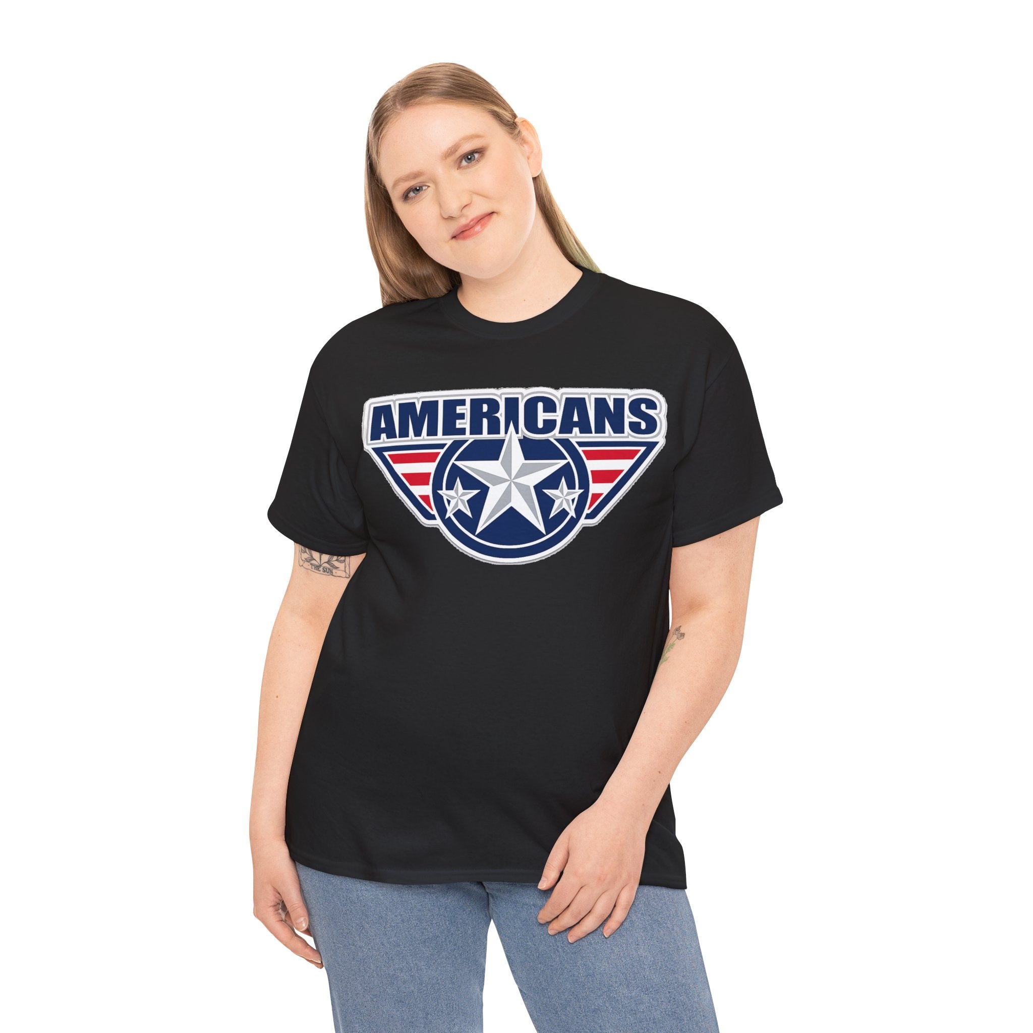 Americans Patriotic Star T‑Shirt — Red White Blue USA Graphic Tee