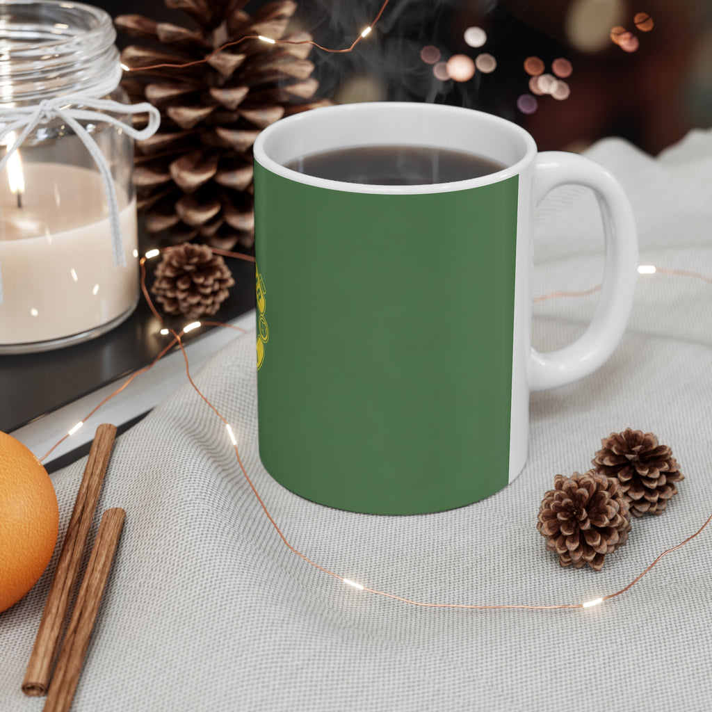 Manchester United Split-Color Ceramic Coffee Mug — Yellow & Green, 11oz/15oz