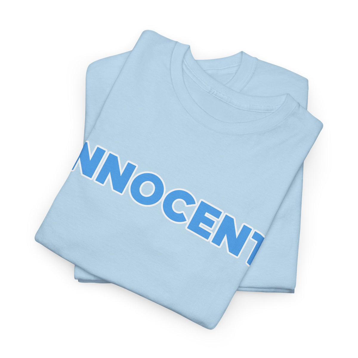 Innocent Graphic Tee — Bold Blue Statement Cotton T-Shirt
