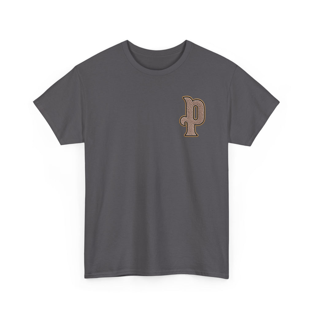 Retro 'p' Pep Inspired Manchester City Cotton Tee — Vintage Brown Monogram T-Shirt