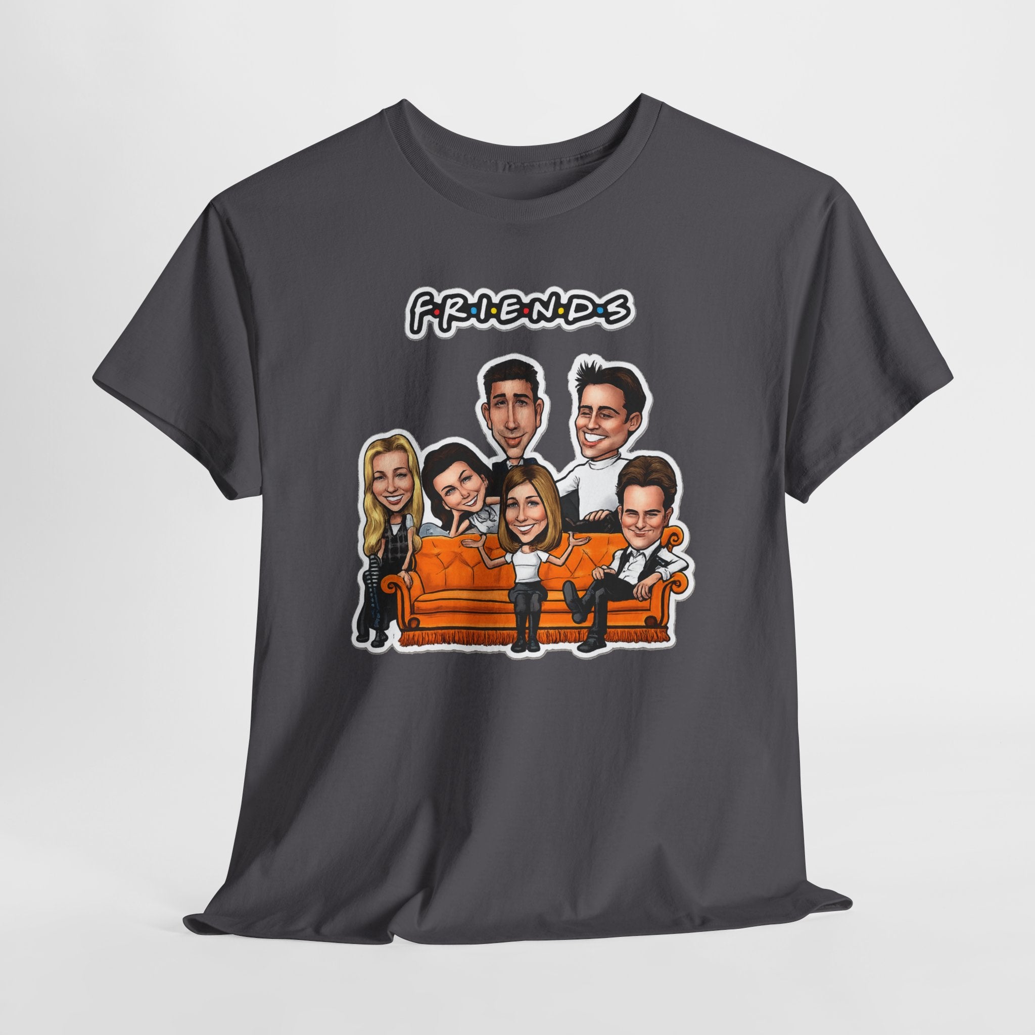 Friends TV Show Cartoon Cast T-Shirt — Iconic Couch Graphic Tee