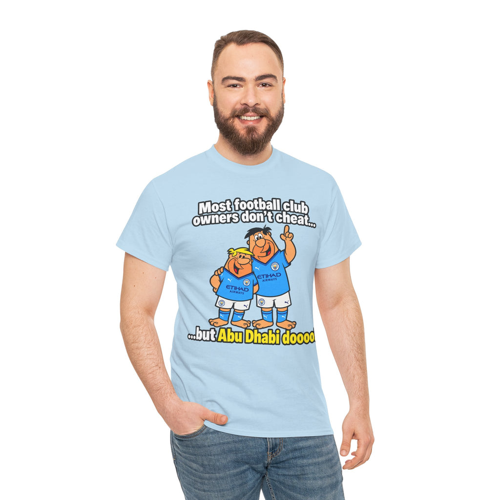 Manchester City Charges T‑Shirt — “Most Football Club Owners Don’t Cheat… but Abu Dhabi Dooo!”