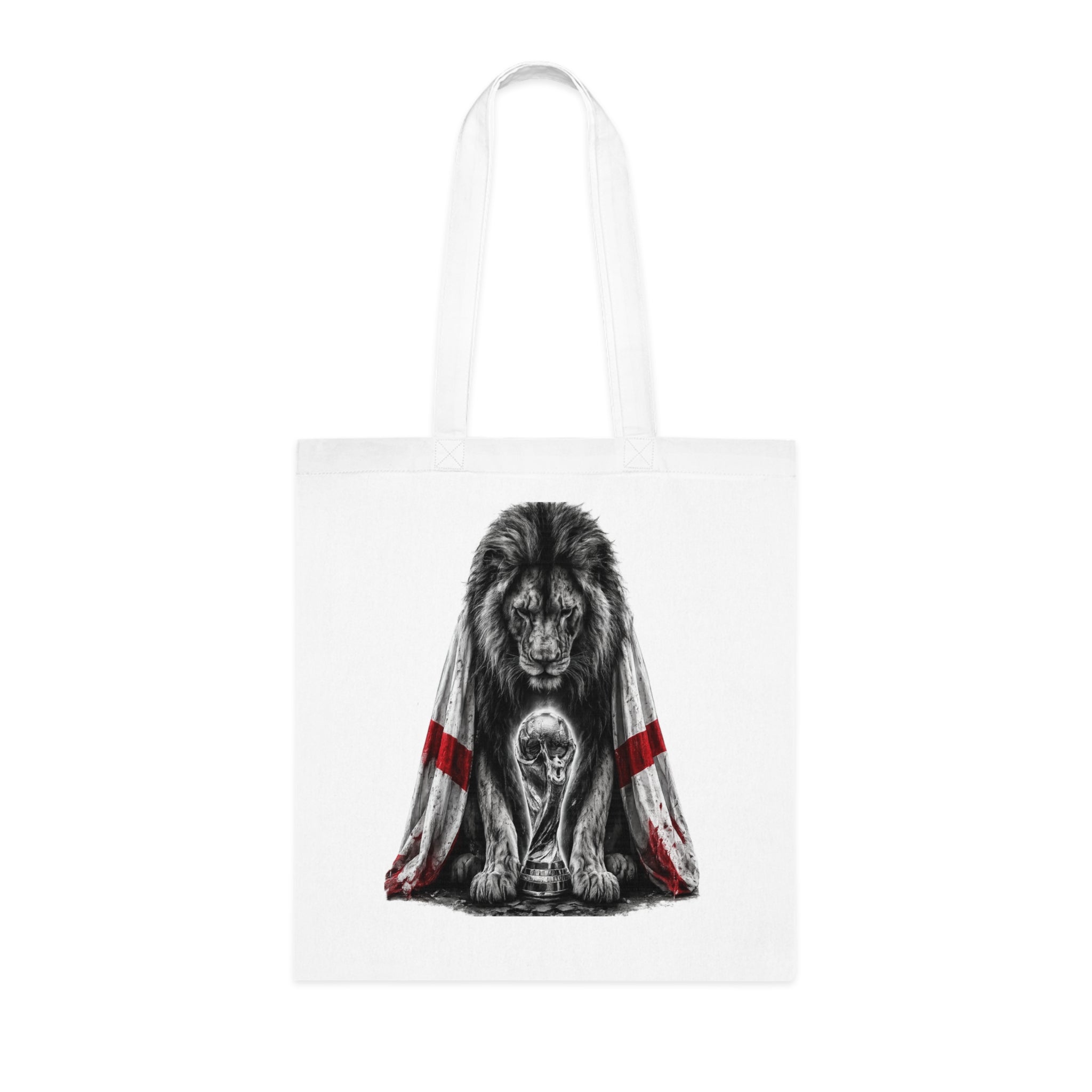 England Lion Tote Bag – Protective Lion Illustration Cotton Tote