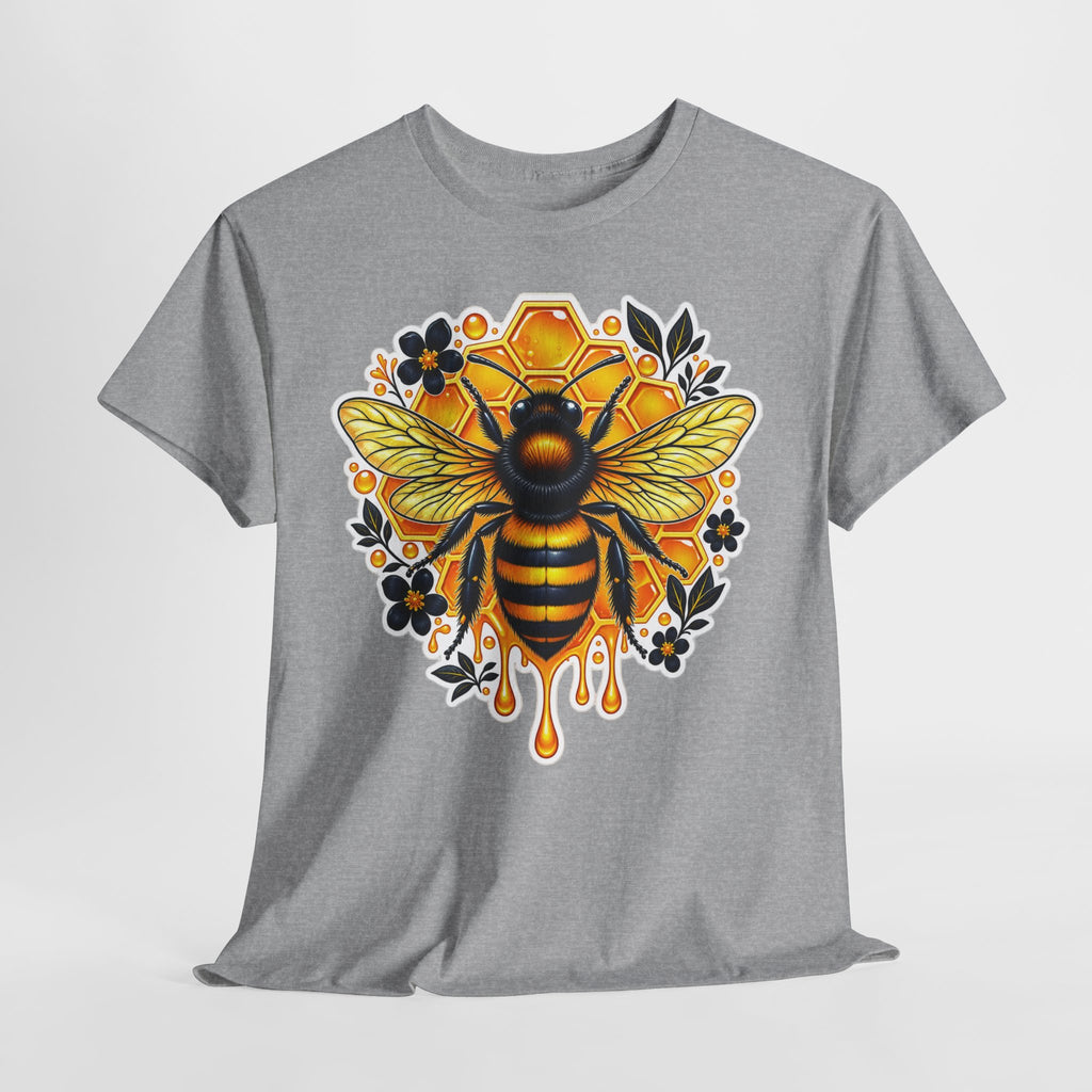Manchester Bee Honeycomb T‑Shirt — Floral Dripping Honey Graphic Tee