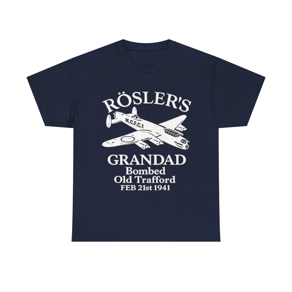 Rösler's Grandad Bombed Old Trafford Tee — WWII Tribute Military Plane Shirt (Feb 21, 1941)