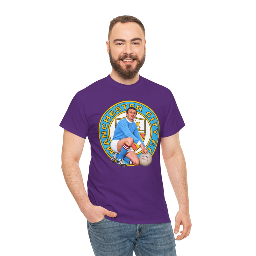 Mike Summerbee Manchester City Vintage Soccer Tee — Retro Player Crest Graphic