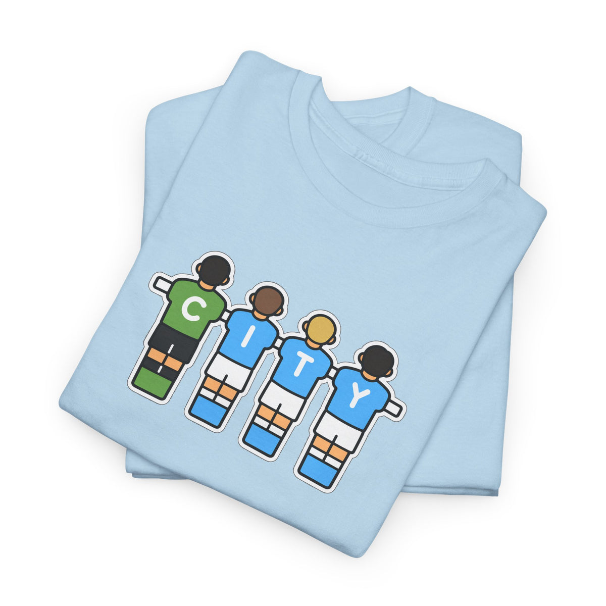 City Soccer Team Tee — Retro Foosball Players Graphic T-Shirt