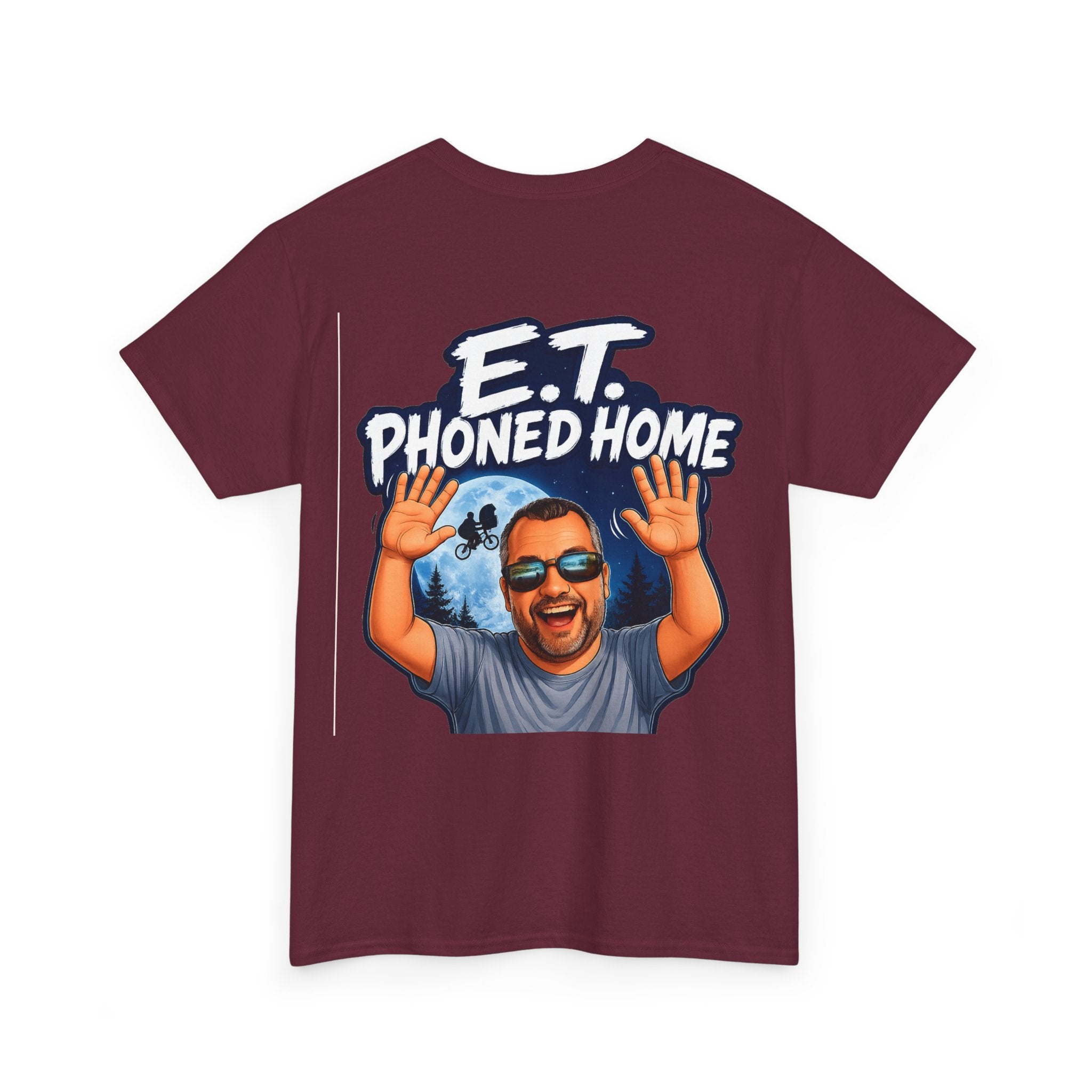 Graphic Tee — "E.T. Phoned Home" Smiling Guy Retro Design