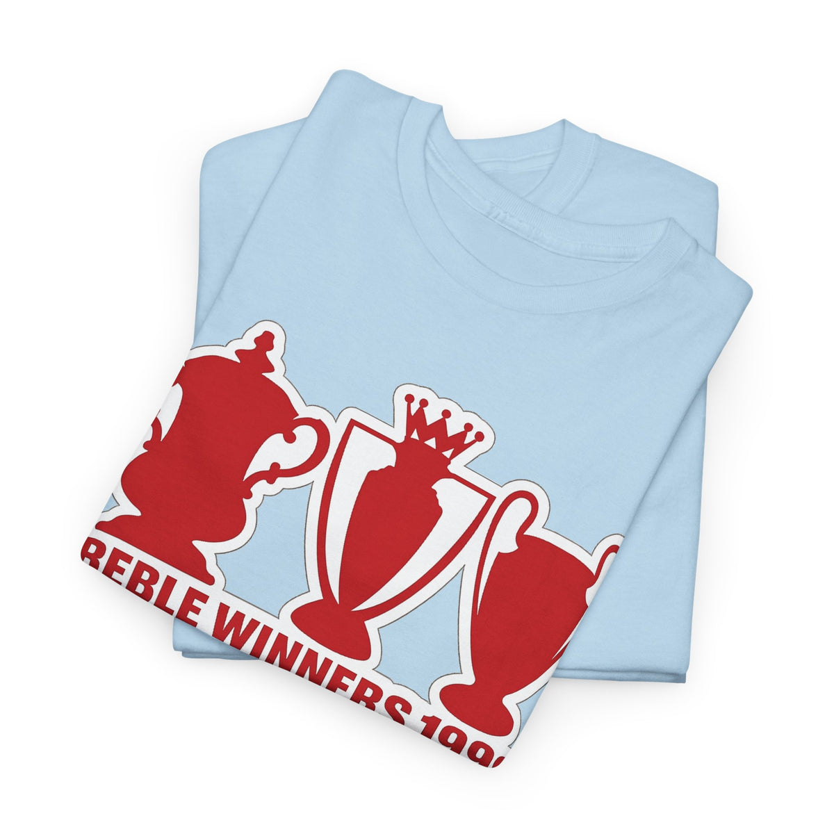 Manchester United Treble Winners 1999 Trophy Graphic Cotton T-Shirt