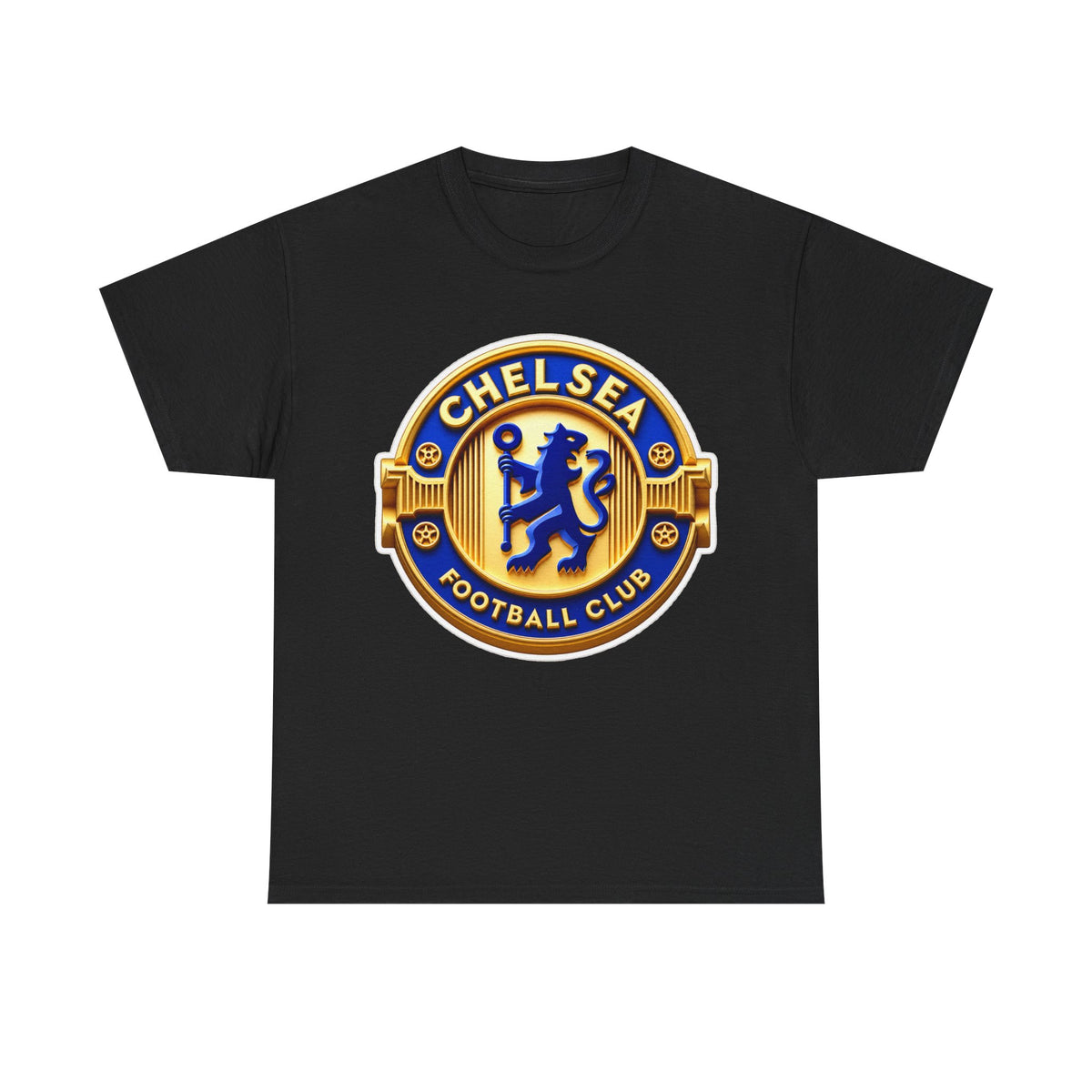 Chelsea Football Club Crest Tee — Retro Blue & Gold Soccer Emblem T-Shirt