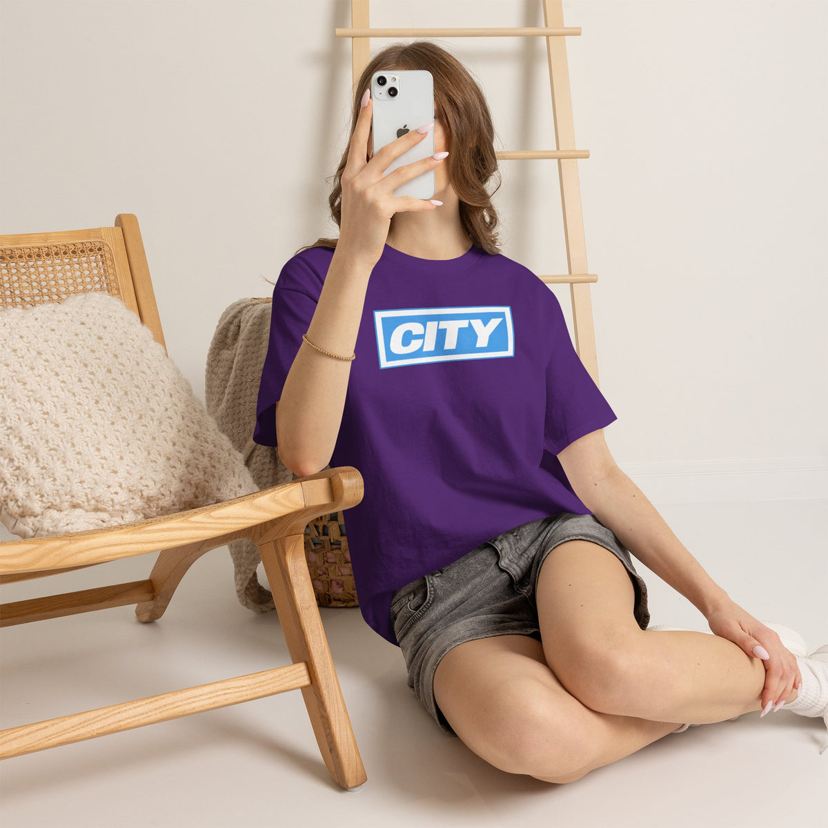 City Logo T-Shirt — Bold Blue Box Graphic Tee