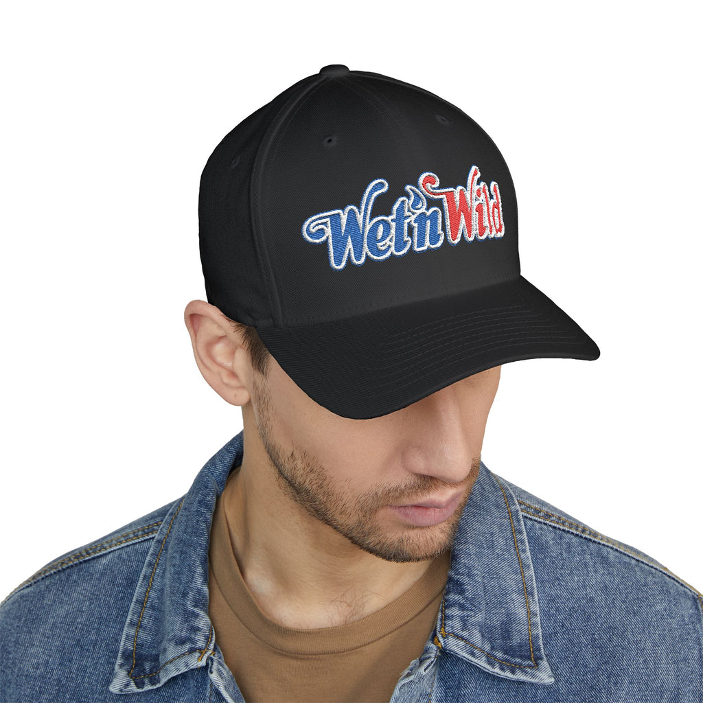 Wet 'n Wild Retro Embroidered Cap — Patriotic Red & Blue Retro Baseball Hat