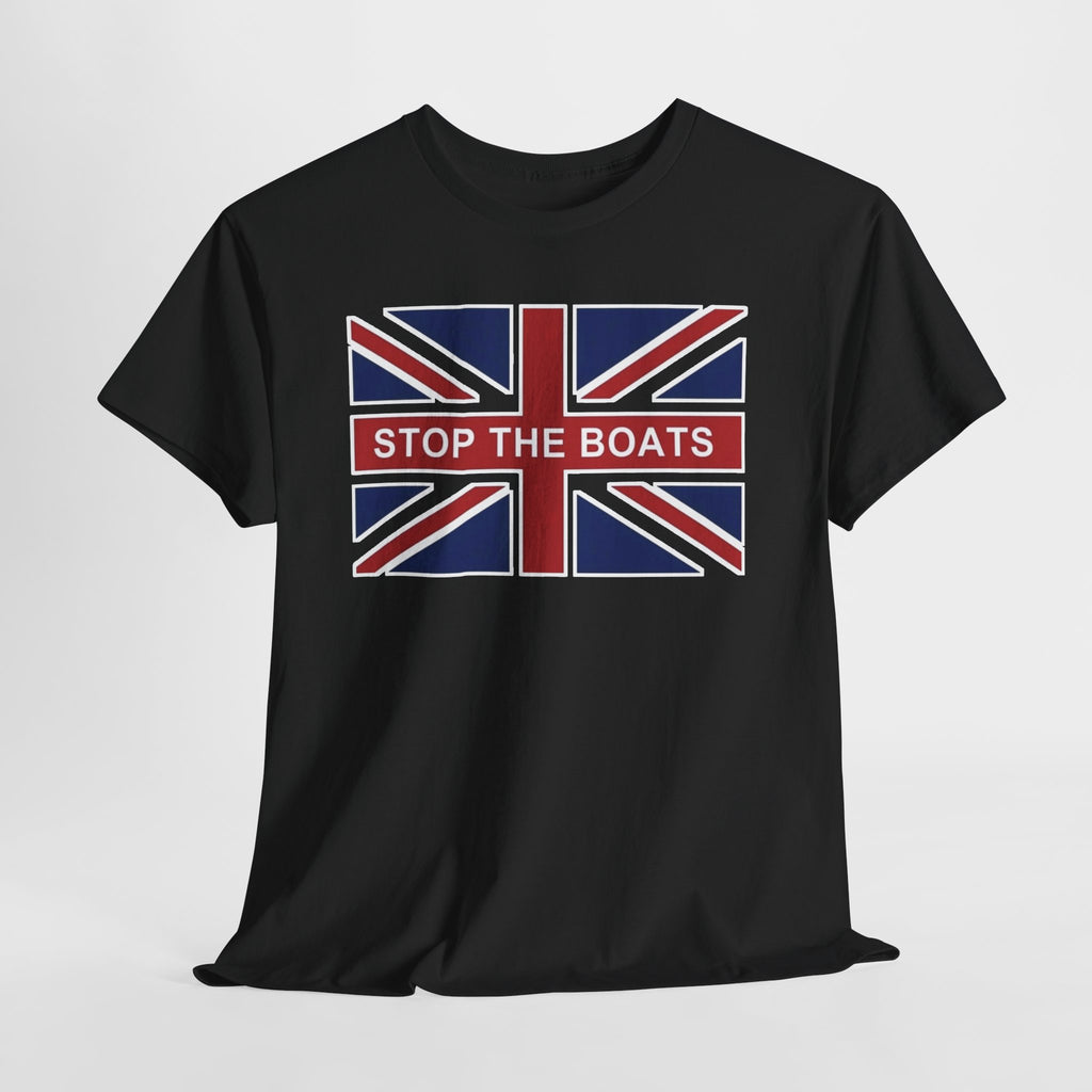 Union Jack "Stop The Boats" Political Statement Tee / T-Shirt
