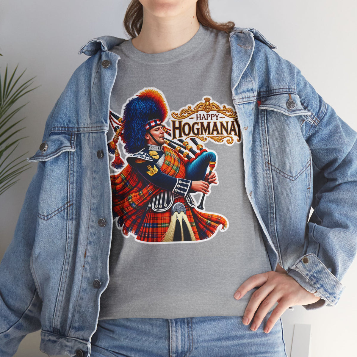 Hogmanay Bagpiper T‑Shirt — Happy Hogmanay Scottish New Year Tee