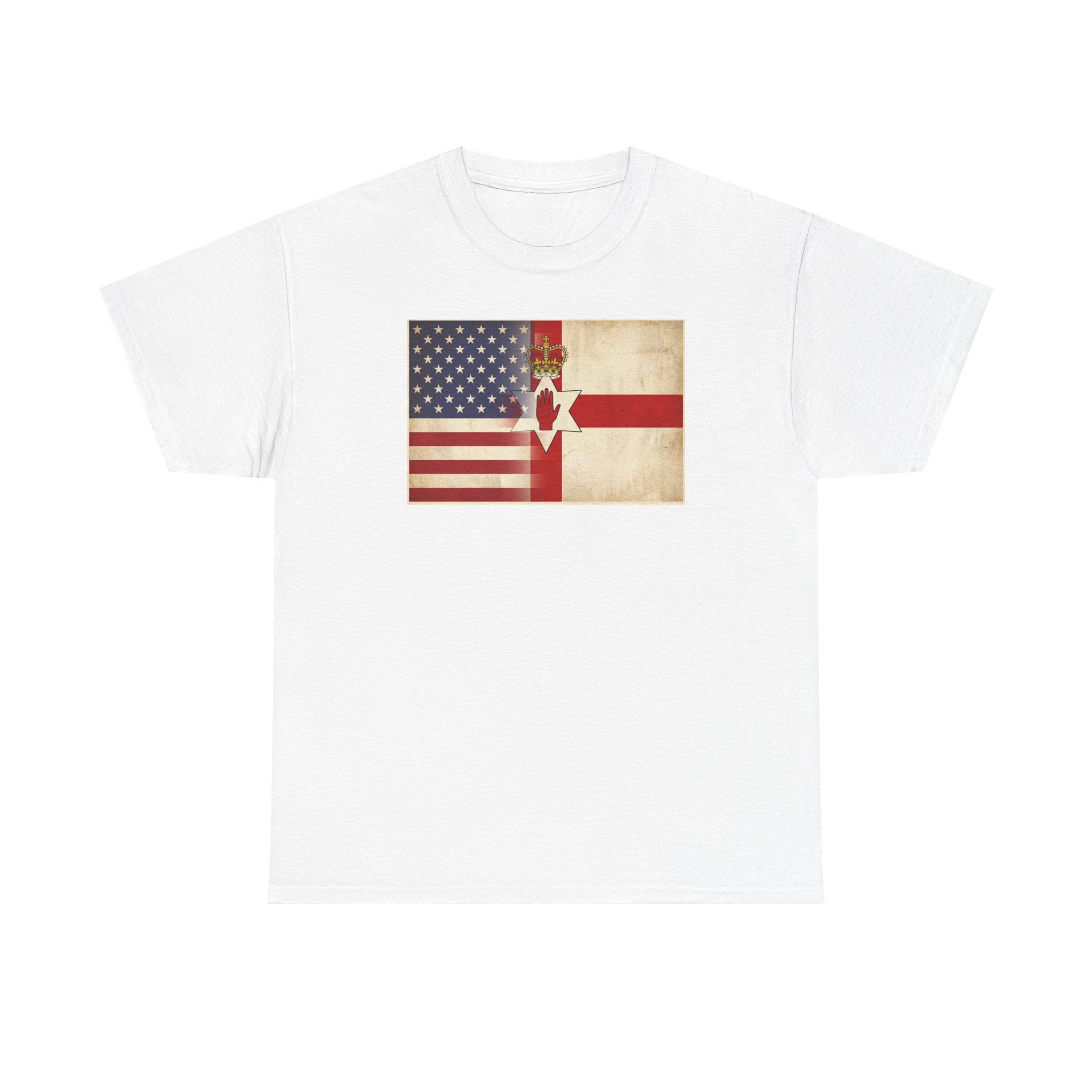 USA / Northern Ireland Flag T-Shirt – Vintage USA & Ulster Cross Tee
