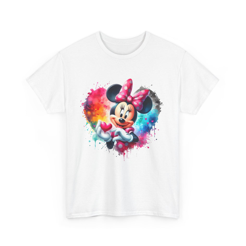 Minnie Mouse Watercolor Heart T‑Shirt