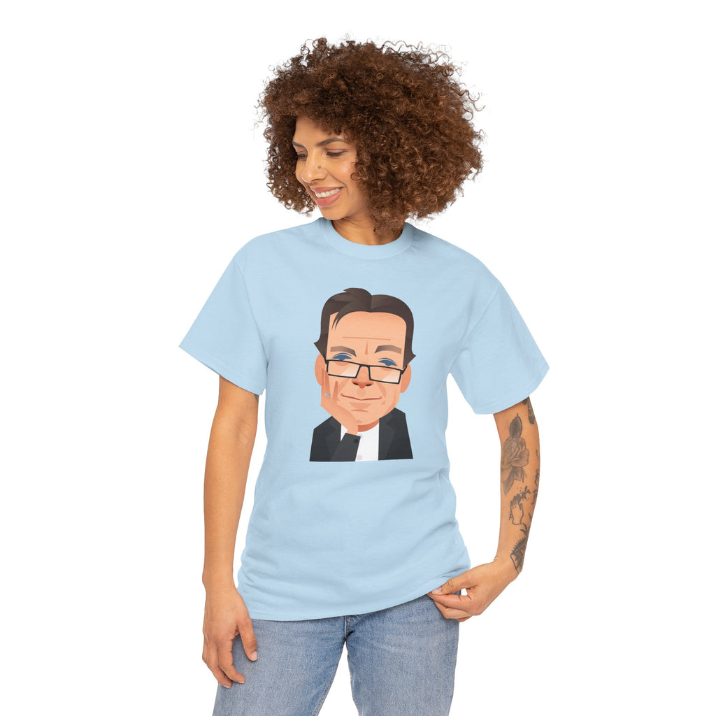 Tony Wilson Manchester Legend Caricature Gentleman Face Cotton T-Shirt