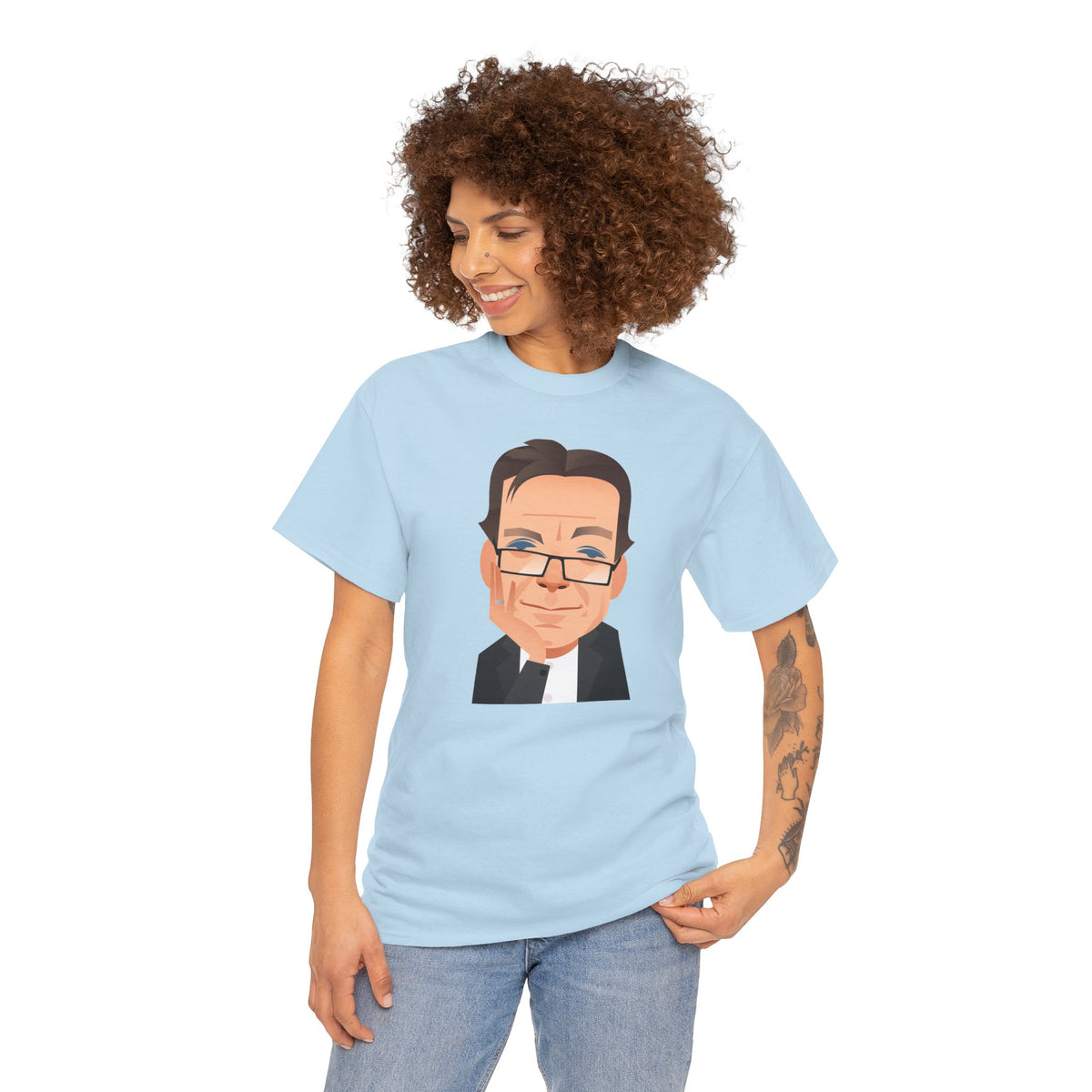 Tony Wilson Manchester Legend Caricature Gentleman Face Cotton T-Shirt
