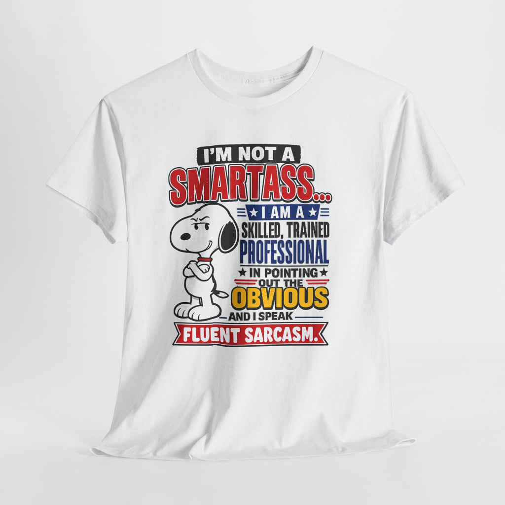 Snoopy Sarcasm T-Shirt – “I’m Not a Smartass… I Speak Fluent Sarcasm” Graphic Tee
