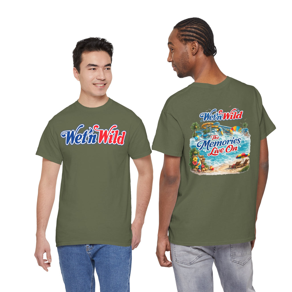 Wet'n Wild Beach Tee — "The Memories Live On" Retro Island Graphic Shirt