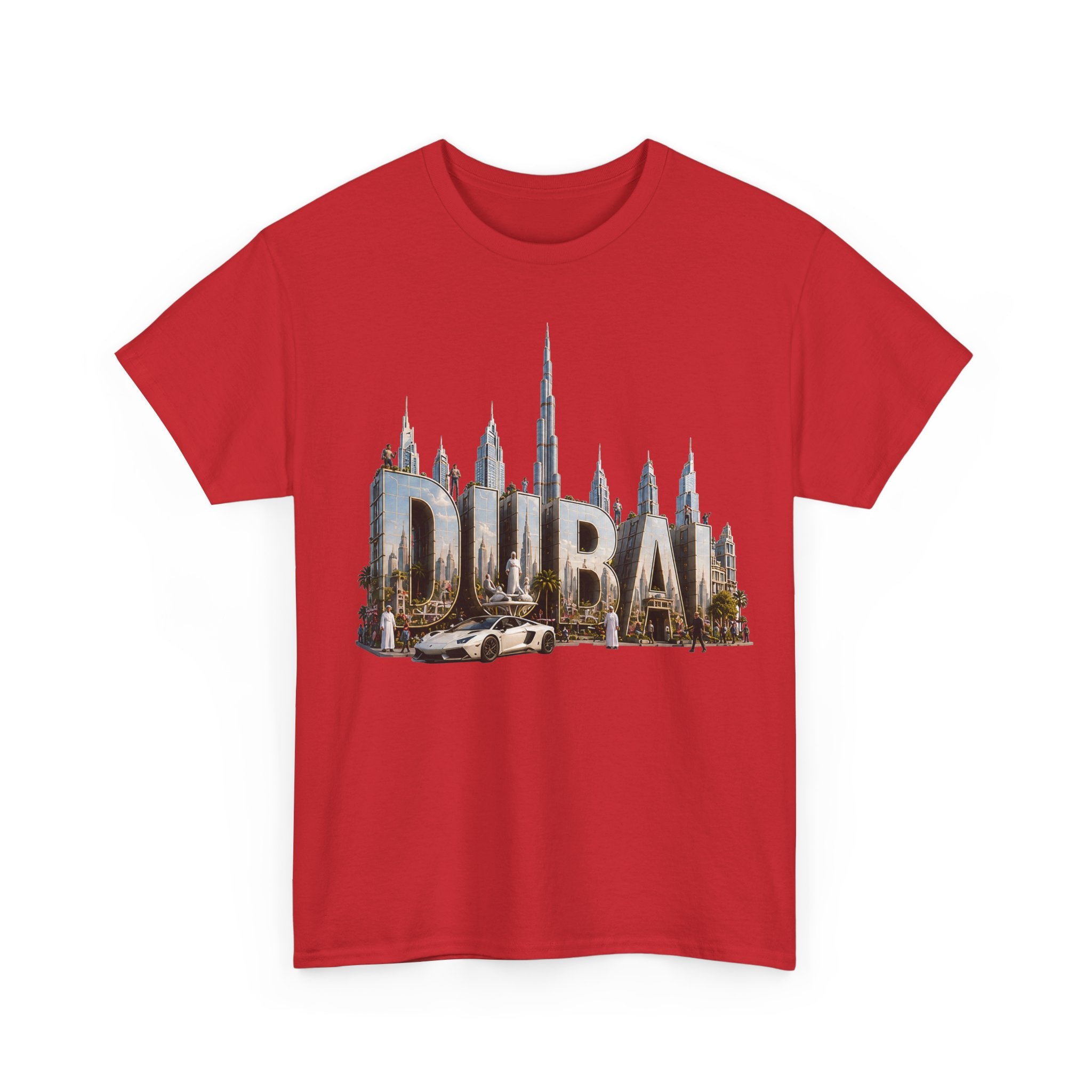 Dubai Skyline T-Shirt — Dubai Cityscape Graphic Tee with Burj Khalifa