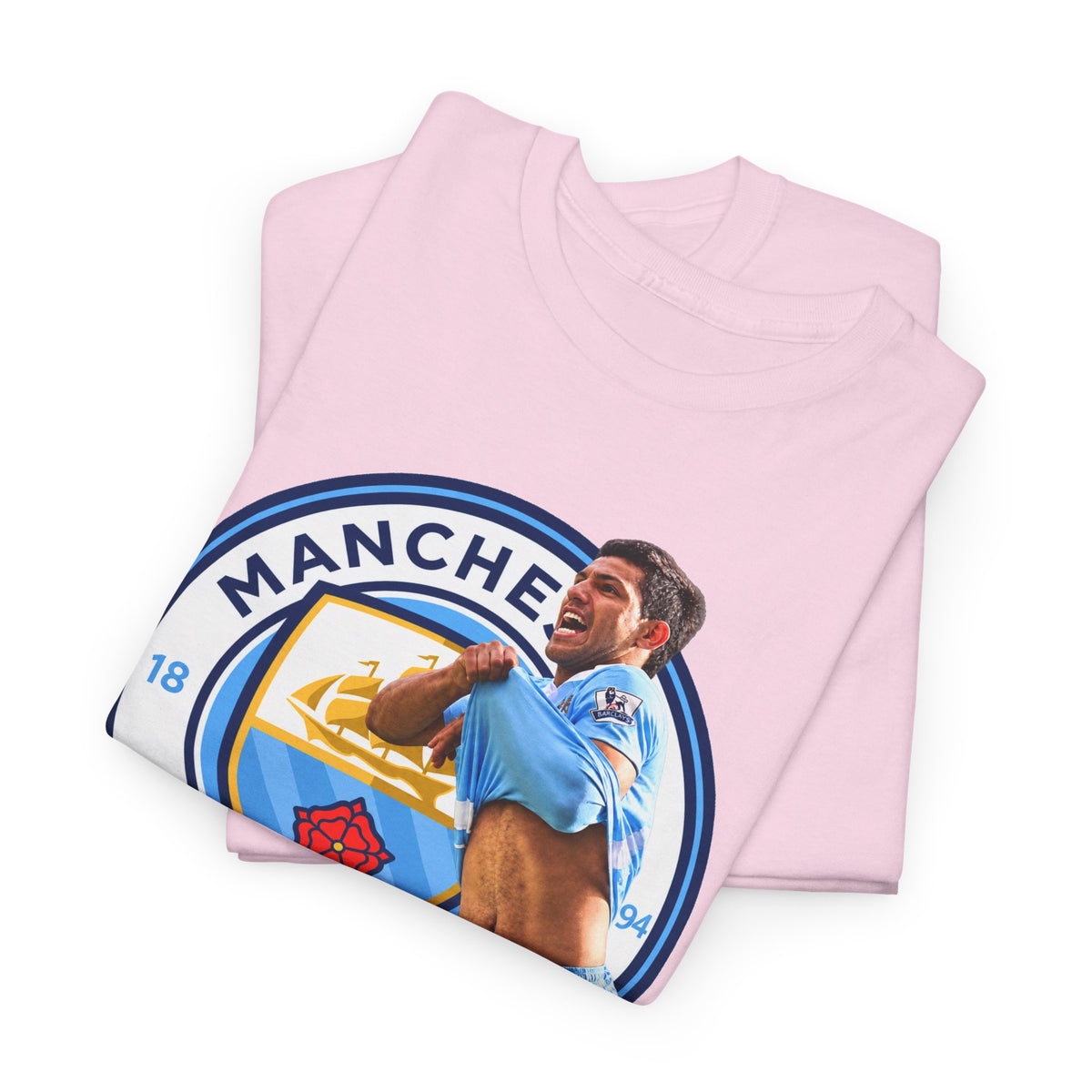 Sergio Aguero Manchester City Legend Soccer Tee — Player Celebration Graphic T-Shirt