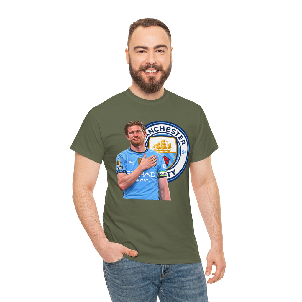 Kevin De Bruyne Manchester City Legend Cotton T-Shirt — Player Tribute Tee (Heart Badge Design)