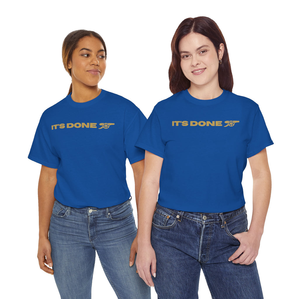 It's Done Arsenal Champions T-Shirt – Minimalist Gold Script Tee