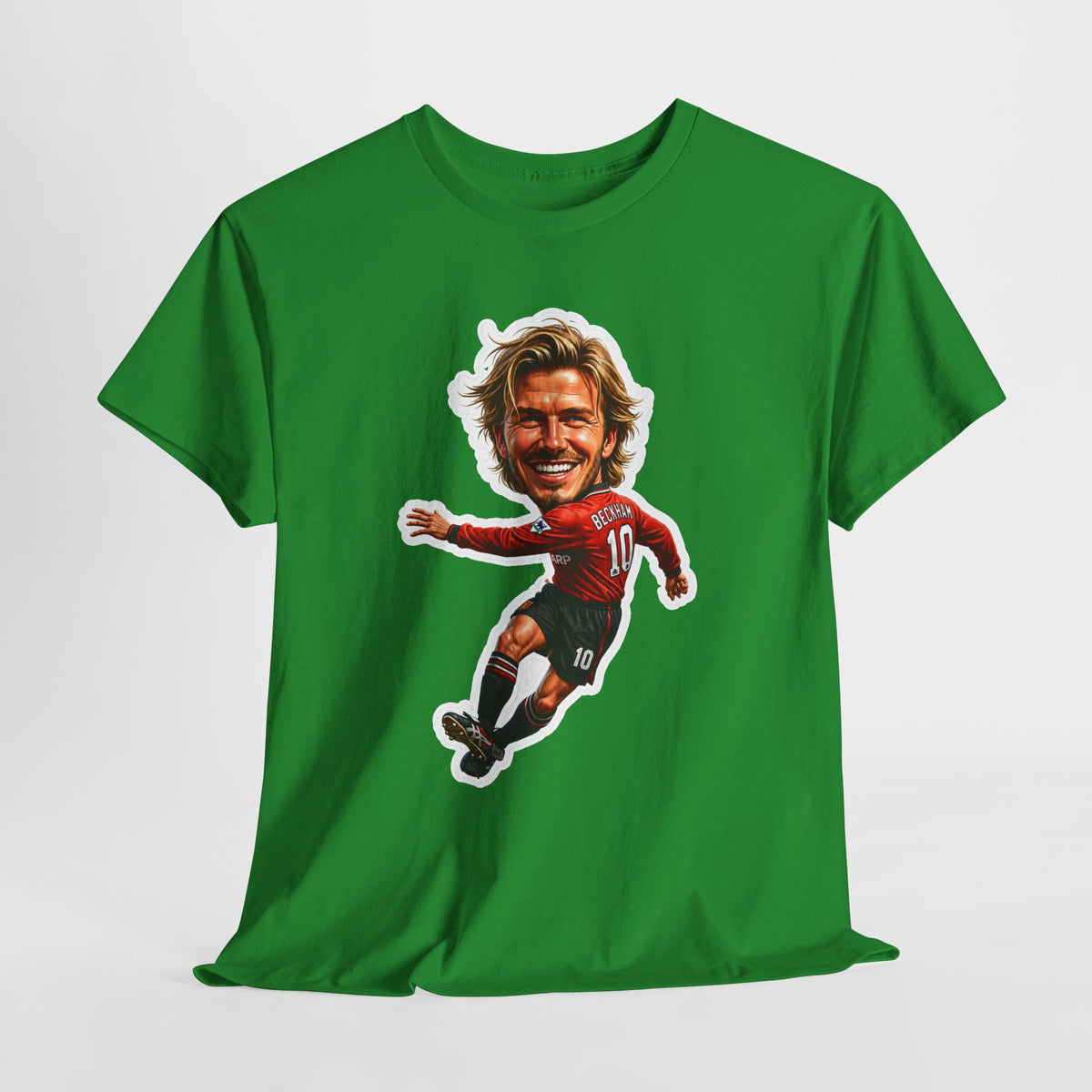 Beckham Caricature Cotton T-Shirt — Retro Football Player Graphic Tee
